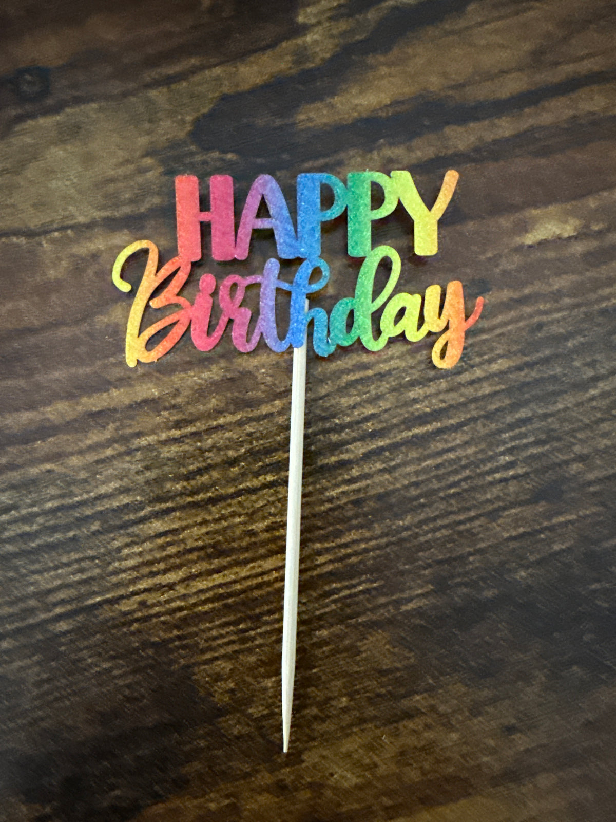 Happy Birthday sign for cupcakes or 4" cake (available in different colours)