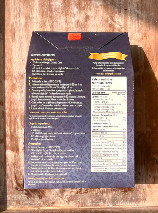 Mélange à gâteau doré