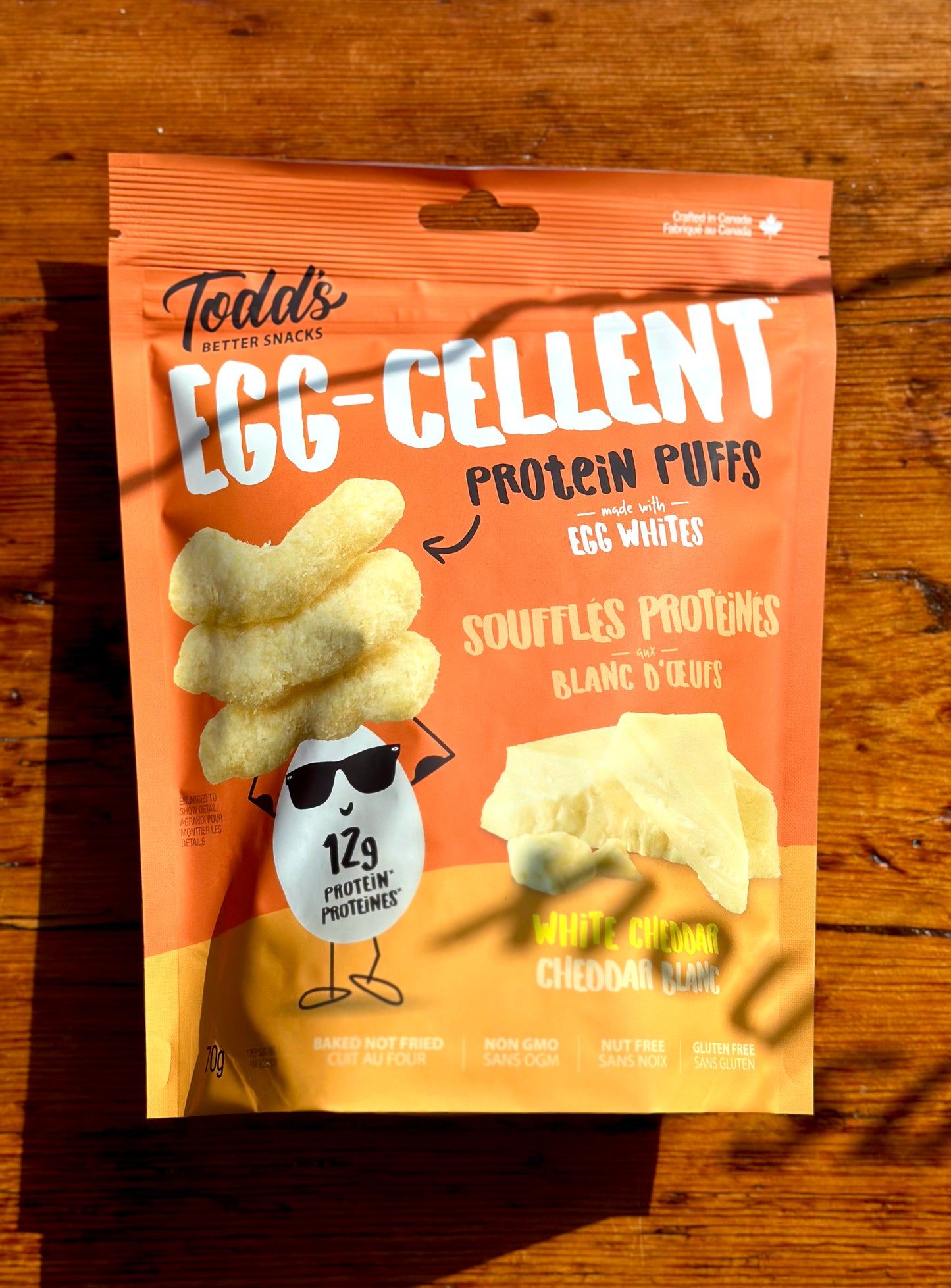 White Cheddar Protein Puffs By Todd’s Better Snacks