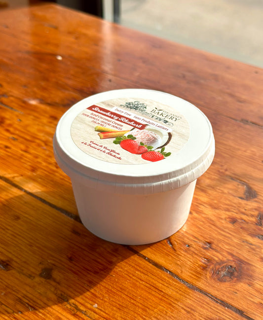 Dairy-free Strawberry Rhubarb Ice Cream 4oz by Ste. Anne’s Bakery (Single Serving)