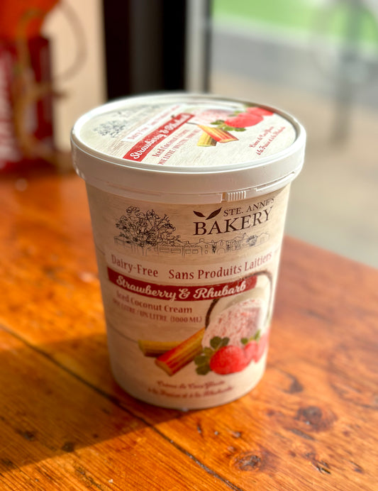 Dairy-free Strawberry Rhubarb Ice Cream 1L by Ste. Anne’s Bakery