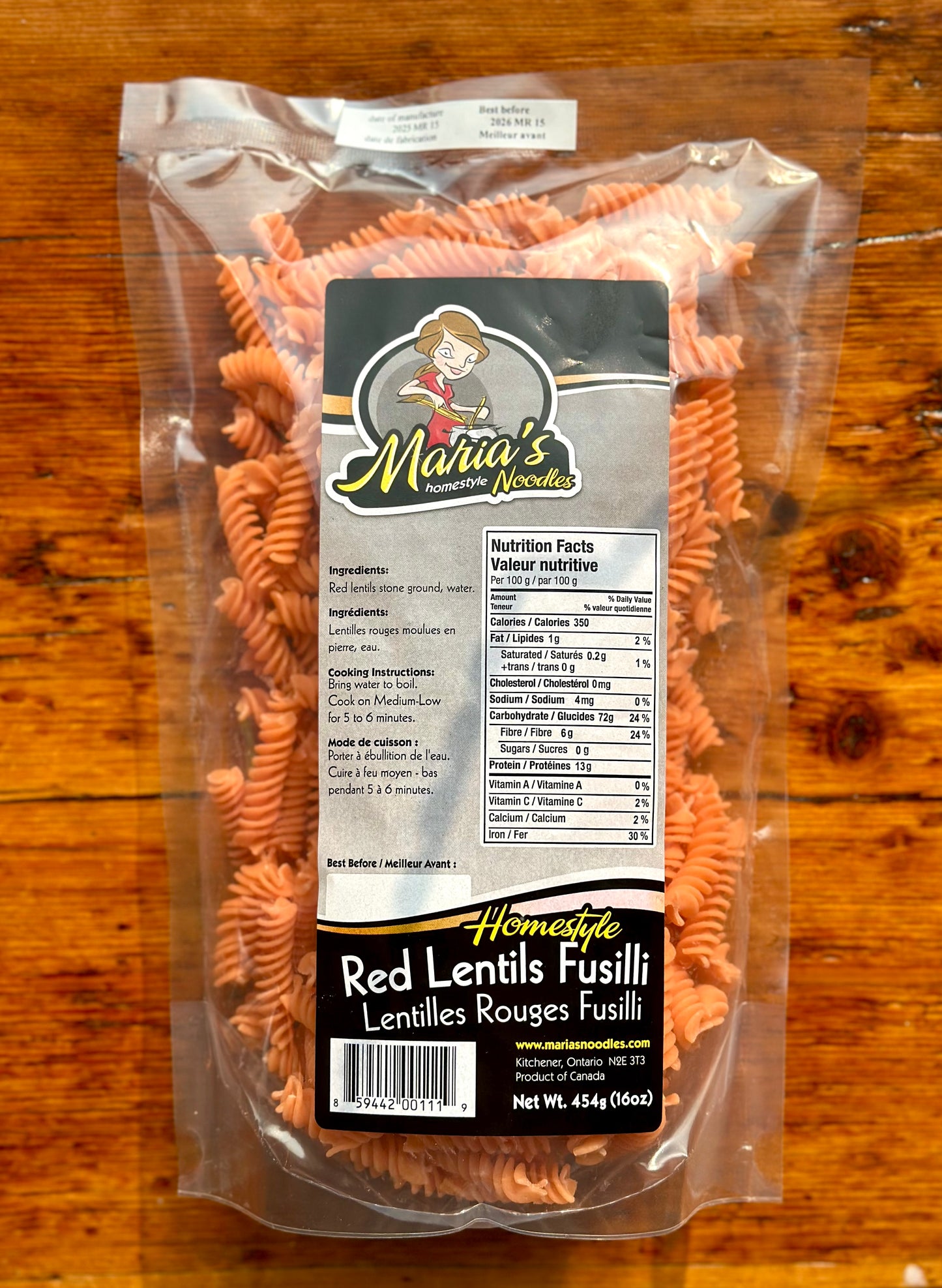 Maria's Red Lentil Pasta