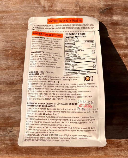 Raviolis de patates douces 235gr de Quesava