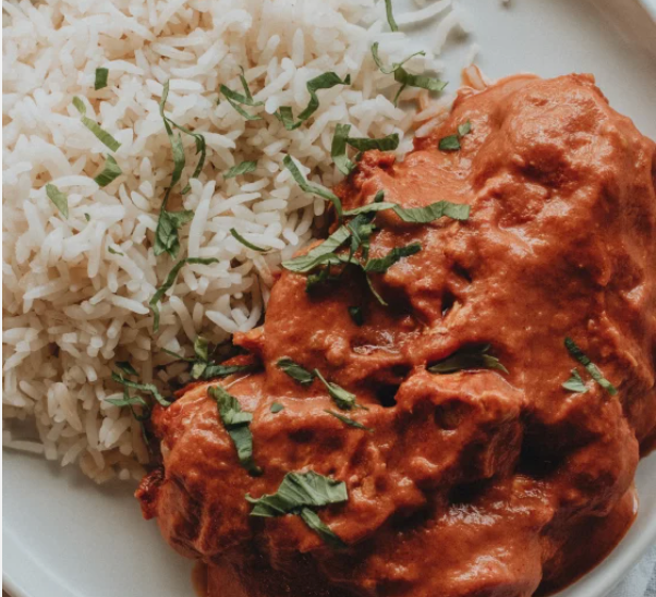 Butter chicken (with rice, 1 serving)