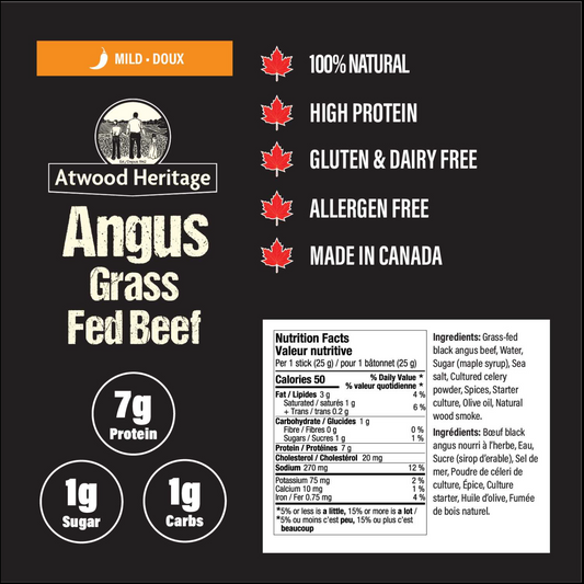 Angus Grass-Fed Beef Stick Snack By Atwood Heritage