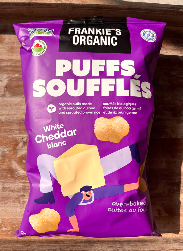White Cheddar Puffs By Frankie's Organic