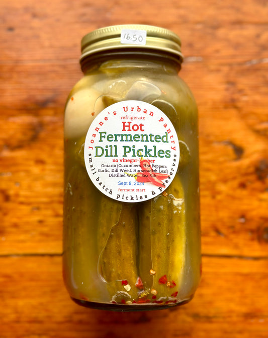 Hot Fermented Dill Pickles By Joanne's Urban Pantry