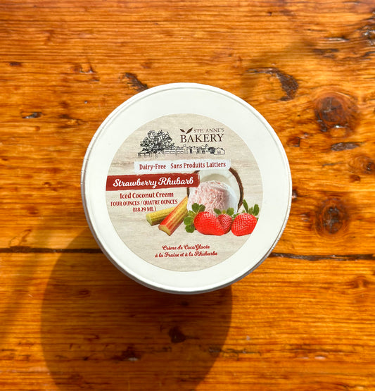 Dairy-free Strawberry Rhubarb Ice Cream 4oz by Ste. Anne’s Bakery (Single Serving)