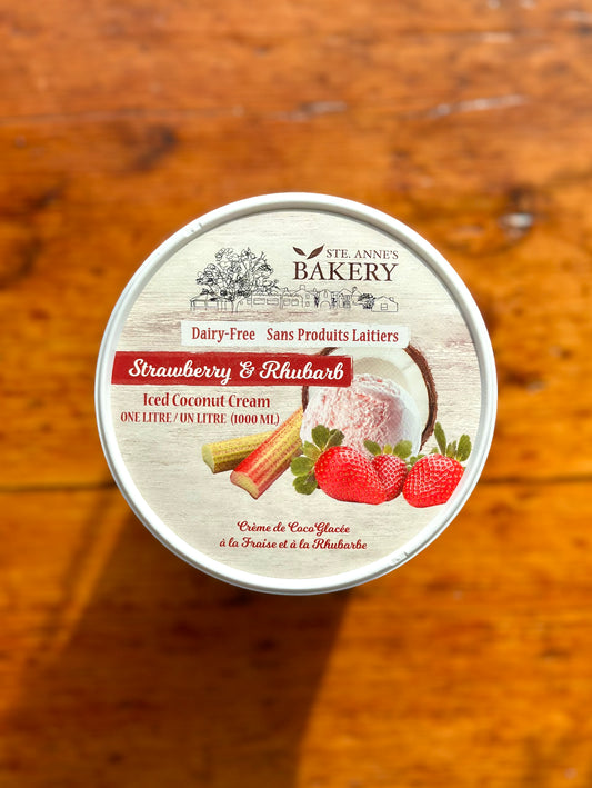 Dairy-free Strawberry Rhubarb Ice Cream 1L by Ste. Anne’s Bakery