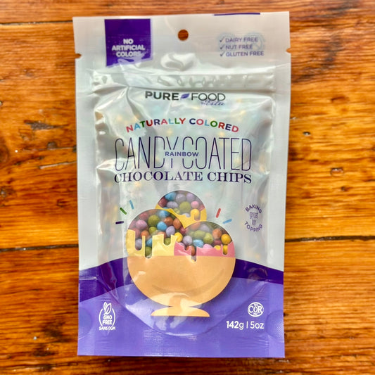 Mini Candy Coated Rainbow Chocolate Chips By Pure Foods