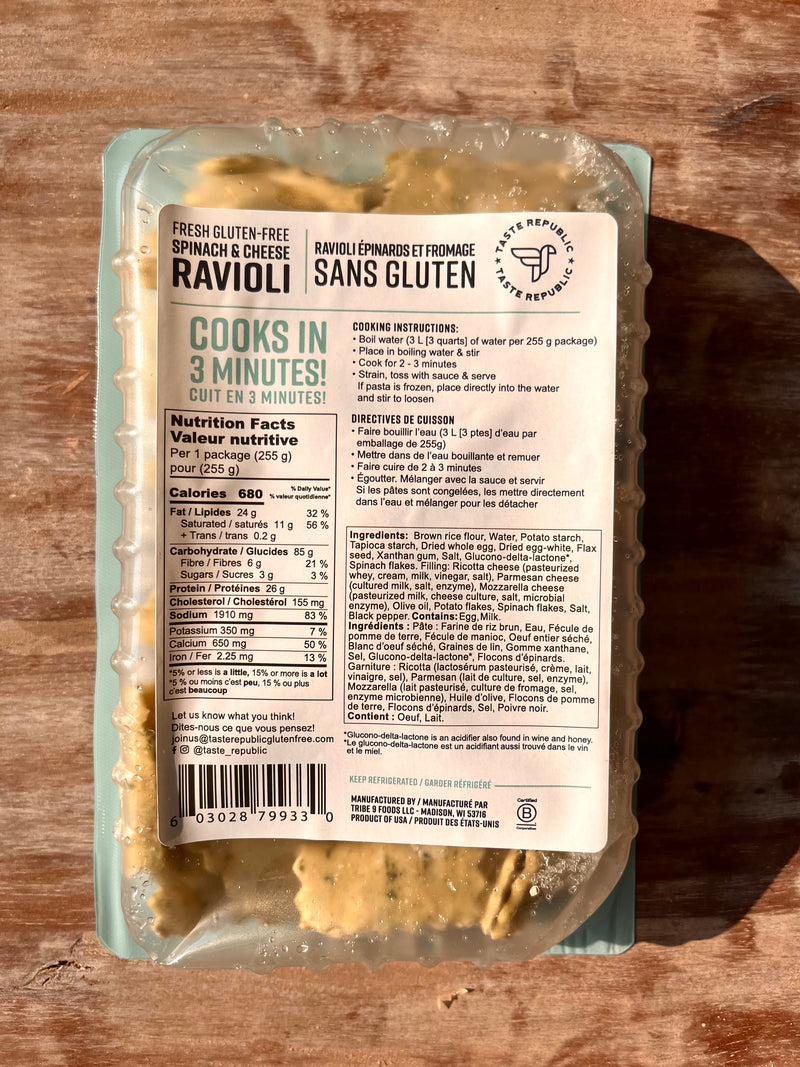 Raviolis aux épinards et au fromage par Taste Republic