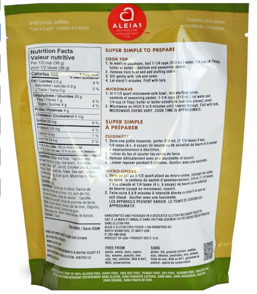 Cook Top Seasoned Vegetable Stuffing Mix