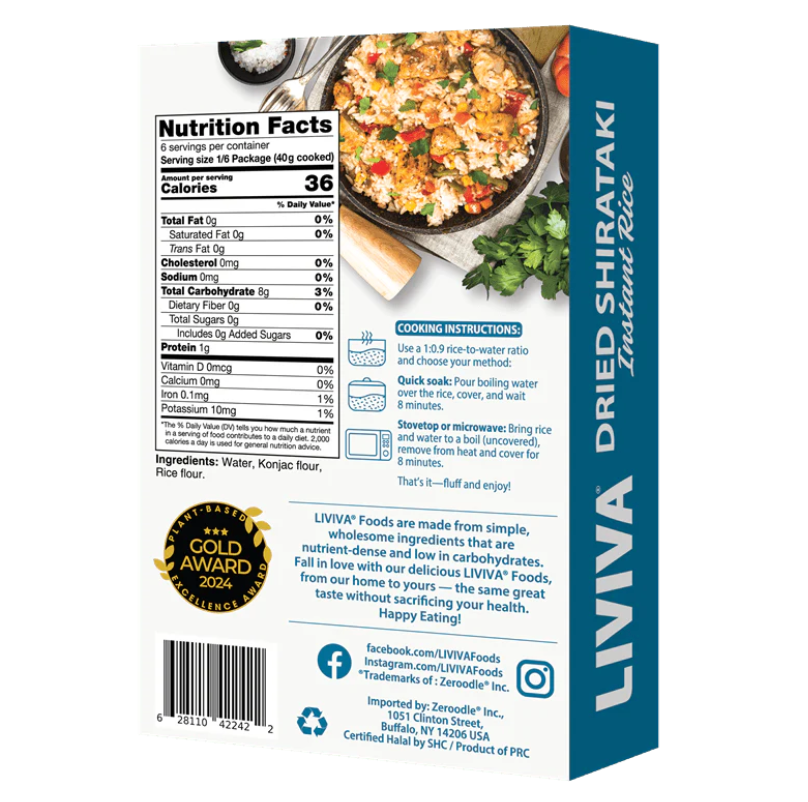 Dried Shirataki Instant Rice By Liviva
