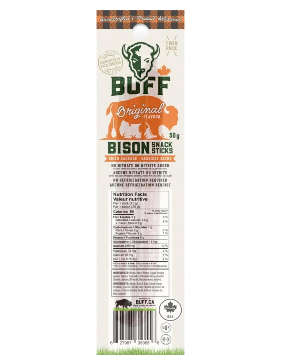 Buff Original Bison snack sticks (twin pack)