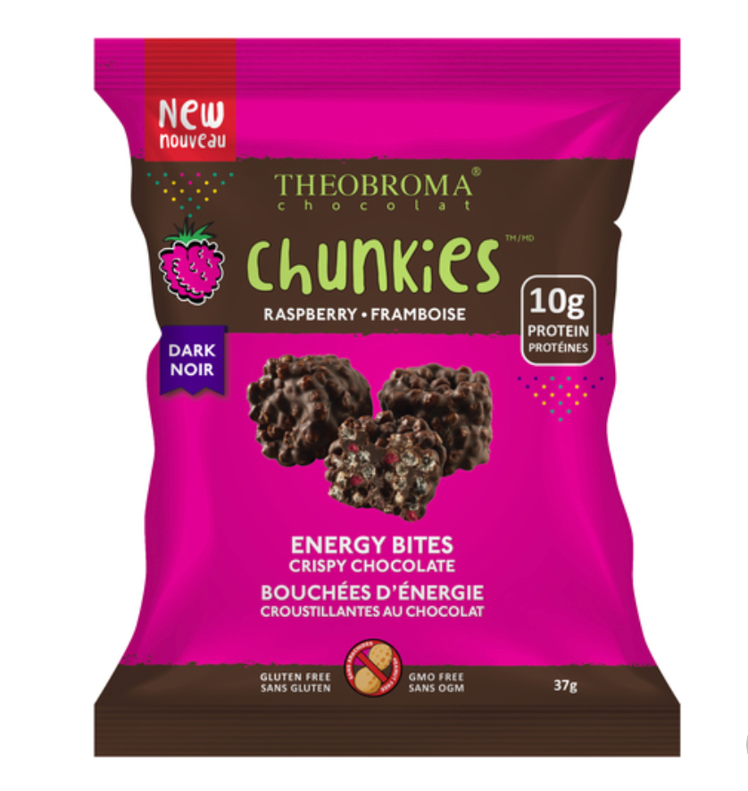 Theobroma Chocolat Gluten-Free Chunkies Rasberry Energy Bites Crispy Chocolate 37 g