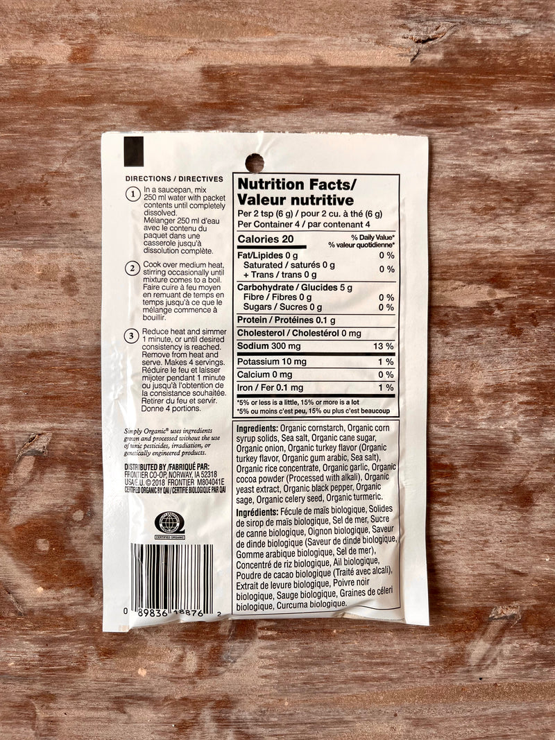Mélange pour sauce brune de Simply Organic