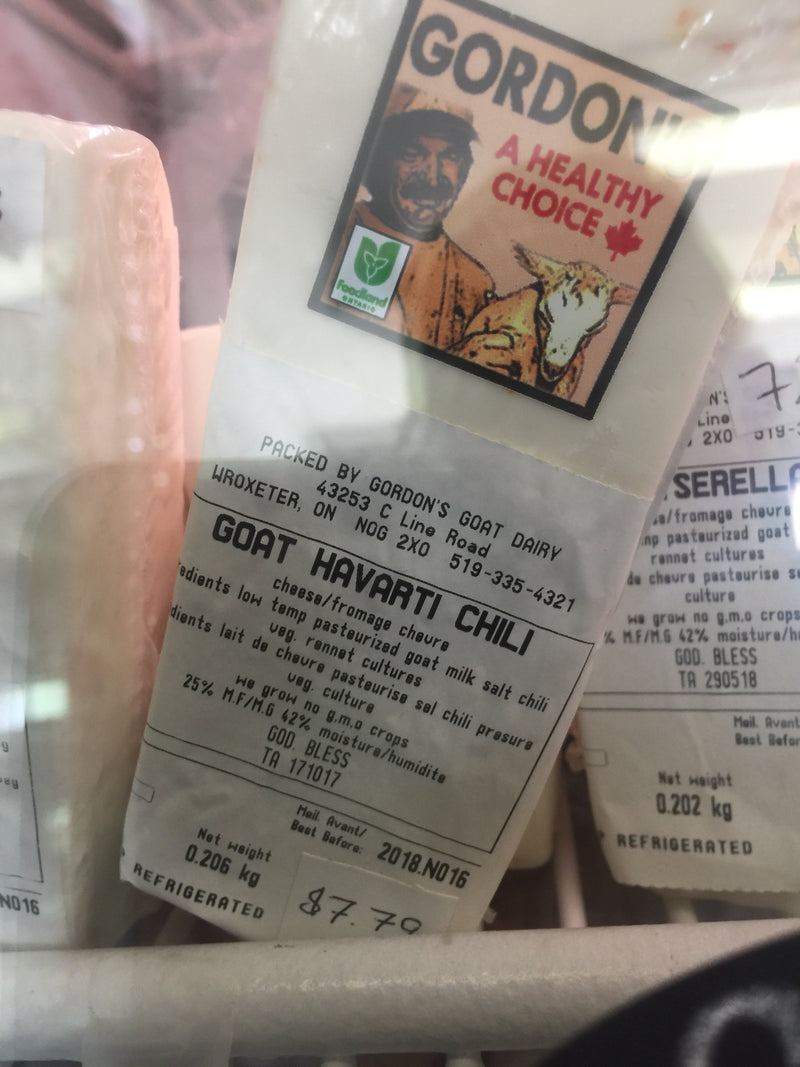Chèvre Havarti Chili (prix au gr) - disponible en magasin seulement